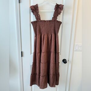 Hill House XL Chocolate Tonal Seersucker Ellie